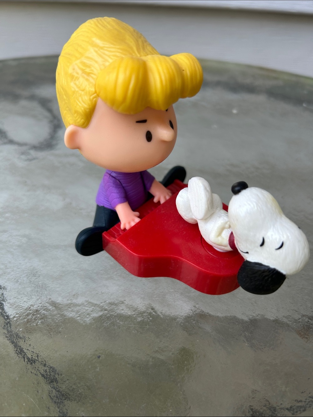 Schroeder Peanuts Figure with Red Piano and Snoopy